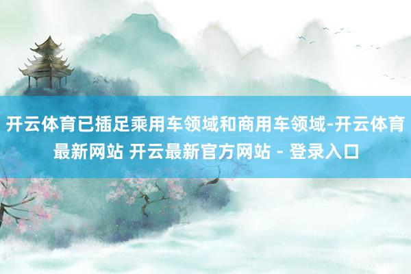 开云体育已插足乘用车领域和商用车领域-开云体育最新网站 开云最新官方网站 - 登录入口