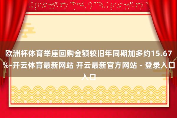 欧洲杯体育举座回购金额较旧年同期加多约15.67%-开云体育最新网站 开云最新官方网站 - 登录入口