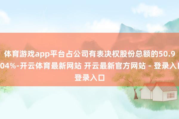 体育游戏app平台占公司有表决权股份总额的50.9904%-开云体育最新网站 开云最新官方网站 - 登录入口