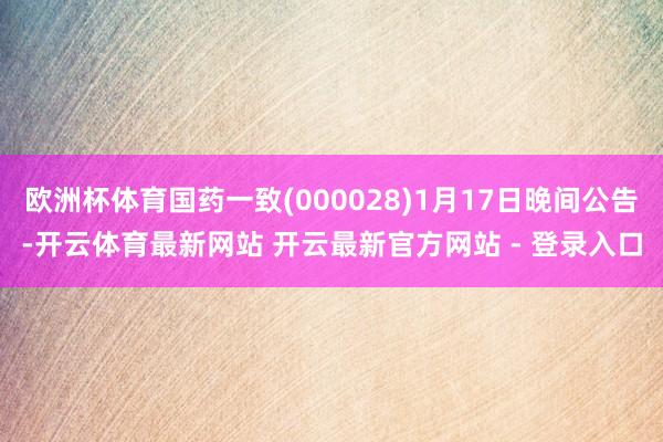 欧洲杯体育国药一致(000028)1月17日晚间公告-开云体育最新网站 开云最新官方网站 - 登录入口