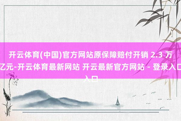 开云体育(中国)官方网站原保障赔付开销 2.3 万亿元-开云体育最新网站 开云最新官方网站 - 登录入口