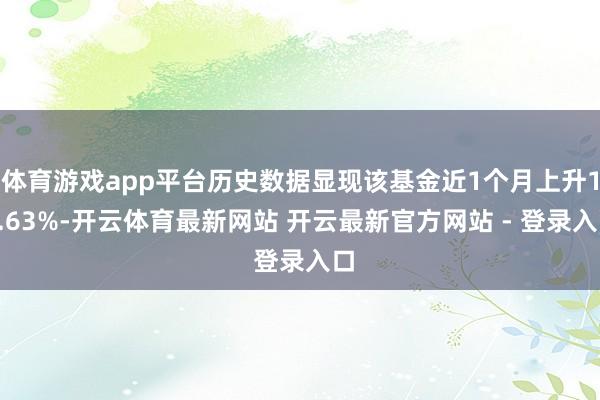 体育游戏app平台历史数据显现该基金近1个月上升10.63%-开云体育最新网站 开云最新官方网站 - 登录入口