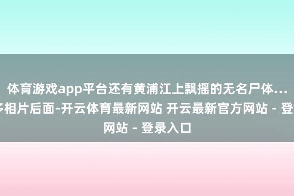 体育游戏app平台还有黄浦江上飘摇的无名尸体……许多相片后面-开云体育最新网站 开云最新官方网站 - 登录入口
