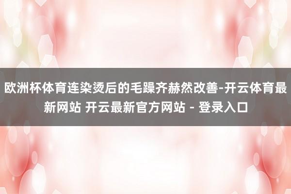 欧洲杯体育连染烫后的毛躁齐赫然改善-开云体育最新网站 开云最新官方网站 - 登录入口