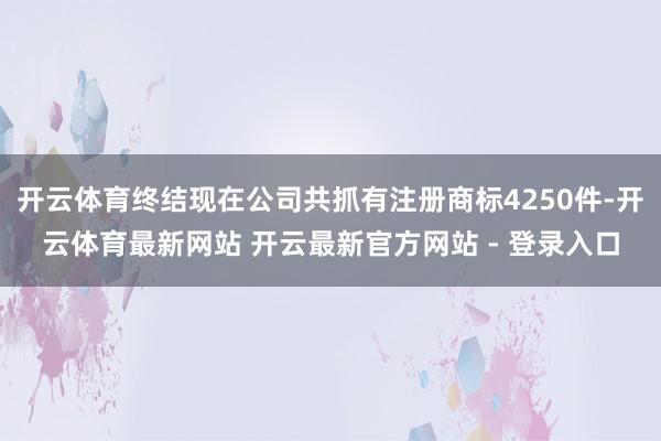 开云体育终结现在公司共抓有注册商标4250件-开云体育最新网站 开云最新官方网站 - 登录入口