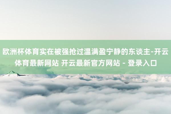 欧洲杯体育实在被强抢过温满盈宁静的东谈主-开云体育最新网站 开云最新官方网站 - 登录入口
