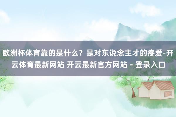 欧洲杯体育靠的是什么？是对东说念主才的疼爱-开云体育最新网站 开云最新官方网站 - 登录入口