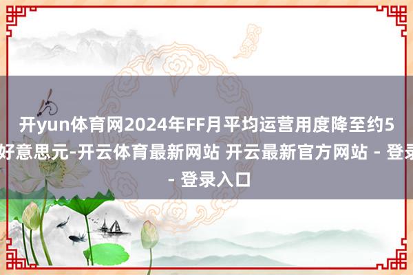 开yun体育网2024年FF月平均运营用度降至约500万好意思元-开云体育最新网站 开云最新官方网站 - 登录入口