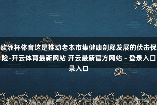欧洲杯体育这是推动老本市集健康剖释发展的伏击保险-开云体育最新网站 开云最新官方网站 - 登录入口