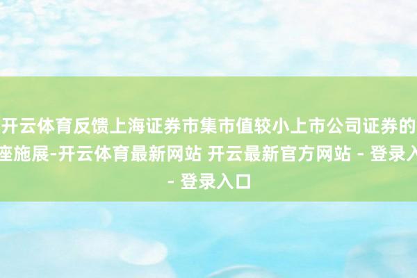 开云体育反馈上海证券市集市值较小上市公司证券的举座施展-开云体育最新网站 开云最新官方网站 - 登录入口