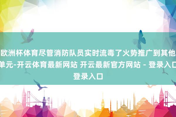 欧洲杯体育尽管消防队员实时流毒了火势推广到其他单元-开云体育最新网站 开云最新官方网站 - 登录入口